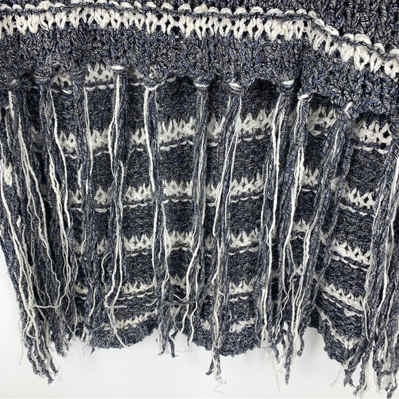 Free People Womens Small Folksong Midnight Striped Fringe Tunic OB475300 - Picture 7 of 12